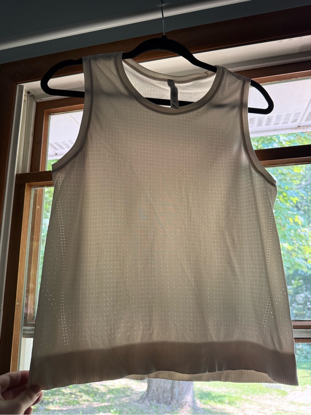 Athleta Light Cream Perforated Athletic Tank